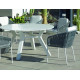 Ensemble table et fauteuils de jardin 6 personnes en aluminium et Krion - Montblanc/tulip - blanc - Hevea