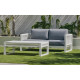 Salon de jardin bas 4 personnes en aluminium, dralon et cordage - Monterrey - Hevea