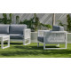 Salon de jardin bas 4 personnes en aluminium, dralon et cordage - Monterrey - Hevea