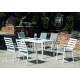 Ensemble table et fauteuils de jardin 6 personnes en aluminium et Dralon - Palma - Hevea