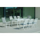 Ensemble table et fauteuils de jardin 8 personnes en aluminium et Dralon - Palma caravel - blanc - Hevea