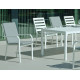 Ensemble table et fauteuils de jardin 8 personnes en aluminium et Dralon - Palma caravel - blanc - Hevea