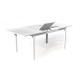Ensemble table et fauteuils de jardin extensible 8 personnes en aluminium et Dralon - Palma caravel - blanc - Hevea