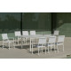 Ensemble table et fauteuils de jardin extensible 8 personnes en aluminium et textilène - Palma roma - Hevea