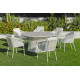 Ensemble table et fauteuils de jardin 6 personnes en aluminium et Krion - Rhodos/tulip - blanc - Hevea