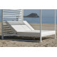 Lit de jardin balinaise multi-positions 2 personnes en aluminium et Dralon - Santorini - blanc - Hevea