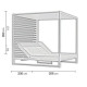 Lit de jardin balinaise multi-positions 2 personnes en aluminium et Dralon - Santorini - blanc - Hevea