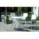 Ensemble table ronde et fauteuils de jardin 4 personnes en aluminium et Krion - Velonia/catania - blanc - Hevea