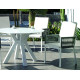 Ensemble table ronde et fauteuils de jardin 4 personnes en aluminium et Krion - Velonia/catania - blanc - Hevea