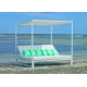 Lit de jardin balinaise multi-positions 2 personnes en aluminium et Dralon - Texas - blanc - Hevea