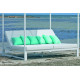 Lit de jardin balinaise multi-positions 2 personnes en aluminium et Dralon - Texas - blanc - Hevea