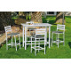 Ensemble haut table et fauteuils de jardin 4 personnes en aluminium et Dralon - Tropea - Hevea