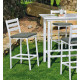 Ensemble haut table et fauteuils de jardin 4 personnes en aluminium et Dralon - Tropea - Hevea