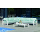 Salon de jardin bas d'angle 6 personnes en aluminium et Dralonlux - Zafiro - Hevea