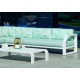Salon de jardin bas d'angle 6 personnes en aluminium et Dralonlux - Zafiro - Hevea