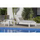 Bain de soleil multi-positions en aluminium et Dralon - Zafiro - blanc - Hevea