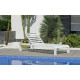 Bain de soleil multi-positions en aluminium et Dralon - Zafiro - blanc - Hevea
