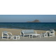 Salon de jardin bas 7 personnes en aluminium et Dralon - Bellagio - Hevea