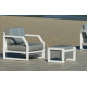 Salon de jardin bas 7 personnes en aluminium et Dralon - Bellagio - Hevea