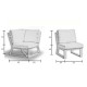 Salon de jardin bas d'angle 9 personnes en aluminium et Dralon - Bolonia - Hevea