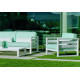 Salon de jardin bas 4 personnes en aluminium et Dralonlux - Cosmos - Hevea