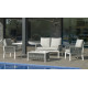 Salon de jardin bas 4 personnes en aluminium, dralon et cordage - Havana - Hevea