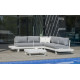 Salon de jardin bas d'angle 6 personnes en aluminium et Dralon - Menfis - Hevea