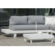 Salon de jardin bas d'angle 6 personnes en aluminium et Dralon - Menfis - Hevea