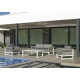 Salon de jardin bas 4 personnes en aluminium, dralon et cordage - Monterrey - Hevea