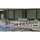 Salon de jardin bas 4 personnes en aluminium, dralon et cordage - Monterrey - Hevea