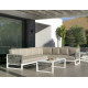 Salon de jardin bas d'angle 9 personnes en aluminium et cordage - Monterrey - Hevea