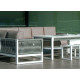 Salon de jardin bas d'angle 9 personnes en aluminium et cordage - Monterrey - Hevea