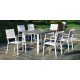 Ensemble table et fauteuils de jardin 6 personnes en aluminium et HPL - Palma/milos - Hevea