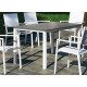 Ensemble table et fauteuils de jardin 6 personnes en aluminium et HPL - Palma/milos - Hevea