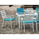 Ensemble table et fauteuils de jardin 8 personnes en aluminium et Dralon - Palma - Hevea