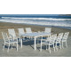 Ensemble table et fauteuils de jardin Palma extensible 8 personnes en aluminium, HPL et DralonLux - Hevea