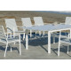 Ensemble table et fauteuils de jardin Palma extensible 8 personnes en aluminium, HPL et DralonLux - Hevea