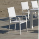 Fauteuil salon de jardin empilable en aluminium et textilène - Priscila - Hevea