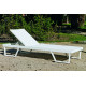 Bain de soleil multi-positions en aluminium et textilène - Tifanis - Hevea