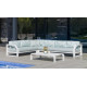Salon de jardin bas d'angle 6 personnes en aluminium et Dralonlux - Zafiro - Hevea