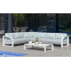Salon de jardin bas d'angle 6 personnes en aluminium et Dralonlux - Zafiro - Hevea