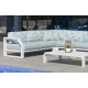 Salon de jardin bas d'angle 6 personnes en aluminium et Dralonlux - Zafiro - Hevea