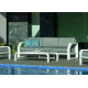 Salon de jardin bas 6 personnes en aluminium et Dralonlux - Zafiro - Hevea