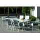 Table salon de jardin 6 personnes en aluminium et Krion - Andes - blanche - Hevea