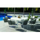 Table triangulaire salon de jardin 8 personnes en aluminium et Krion - Everest - blanche - Hevea