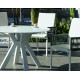 Table ronde salon de jardin 4 personnes en aluminium et Krion - Velonia - blanche - Hevea