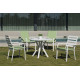 Table ronde salon de jardin 4 personnes en aluminium - Baracoa - Hevea