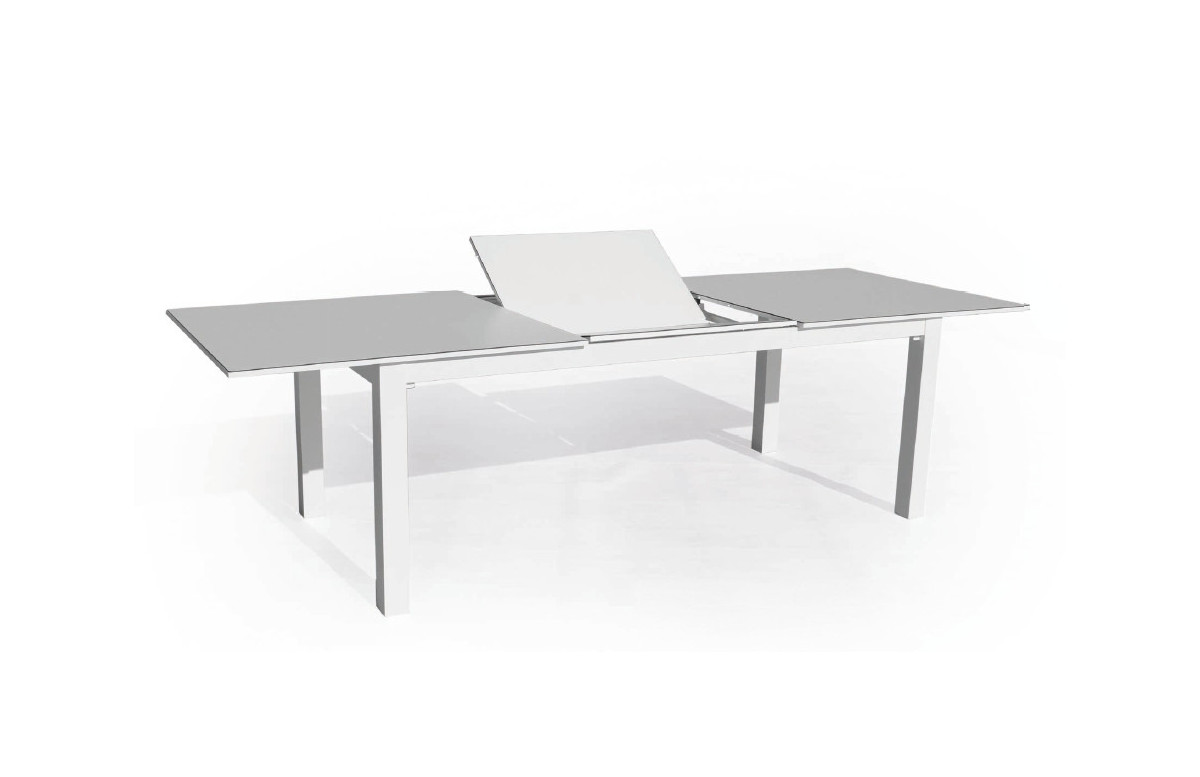Table salon de jardin extensible 12 personnes en aluminium et HPL - Camelia - Hevea Table salon de jardin extensible 12 personnes en aluminium et HPL - Camelia - Hevea