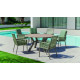 Ensemble table ronde et fauteuils de jardin 6 personnes en aluminium et Neolith - Veneto /catania - Hevea