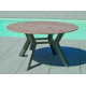 Ensemble table ronde et fauteuils de jardin 6 personnes en aluminium et Neolith - Veneto /catania - Hevea